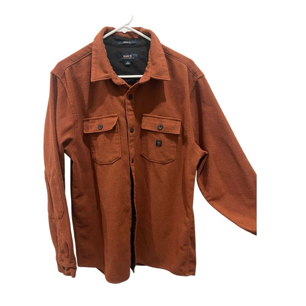 Roark Nordsman Flannel Overshirt Men’s Large Rust Wool Blend Snap Front